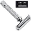 Parker Safety Razor 87r Butterfly Open Double Edge skustuvas - Traditional Short Handle - su 5 aukštos kokybės ašmenimis, chromuotas