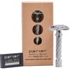 Parker Safety Razor 87r Butterfly Open Double Edge skustuvas - Traditional Short Handle - su 5 aukštos kokybės ašmenimis, chromuotas