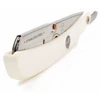 Parker Safety Razor Srw nerūdijančio plieno tiesaus krašto barzdaskutė ir 100 Shark Super Stainless peiliukų, balta