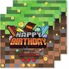 Parpix 20 vienetų pakuotė Pixel Motif Servetėlės „su gimtadieniu“, Pixel servetėlės vaikų gimtadieniui, Servetėlės gimtadienio mergaitėms berniukams, Pixel servetėlės vaikų gimtadieniui, Mine Gamer servetėlės, Su gimtadieniu