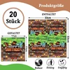 Parpix 20 vienetų pakuotė Pixel Motif Servetėlės „su gimtadieniu“, Pixel servetėlės vaikų gimtadieniui, Servetėlės gimtadienio mergaitėms berniukams, Pixel servetėlės vaikų gimtadieniui, Mine Gamer servetėlės, Su gimtadieniu