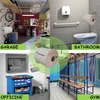 Parpyon® naujas industrialinio stiliaus tualetinio popieriaus laikiklis vonios kambariui, džiovyklė, idealiai tinka virtuvei, garažui, sporto salei, skirtas ritininio popieriaus vienkartiniams rankšluosčiams (mod.4)