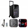 Muzikinis centras Party Light&sound bluetooth Led 8'' 300w kolonėlė su akumuliatoriumi ir mikrofonu