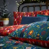 Patalynės komplektas Furn. Nutcracker patalynės užvalkalų komplektas, poliesterio ir medvilnės mišinys, tamsiai mėlynas, dvigulis