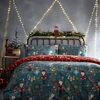 Patalynės komplektas Furn. Nutcracker patalynės užvalkalų komplektas, poliesterio ir medvilnės mišinys, tamsiai mėlynas, dvigulis