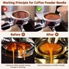 Patobulintas Wdt įrankis juodo aliuminio lydinio kavos maišytuvas-skirstytuvas su stovu 0,3 mm storio nerūdijančio plieno 7 adatų Wdt įrankis espresso kavai, skirtas baristai