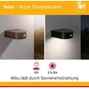 Paulmann Eileen 94570 Led saulės lauko sieninis šviestuvas su judesio davikliu Ip44 3000 K 300 lm komplekte 1 x 5,5 W šiltai balta juoda belaidė plastikinė įkraunama