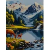 Paveikslas pagal skaičius su rėmu Šveicarijos kalnai 40x50cm