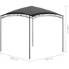 Pavėsinė, antracito spalvos, 3x3x2,65m, 180 g/m²