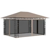 Pavėsinė su tinkleliu nuo uodų, taupe spalvos, 4x3x2,73m