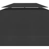 Pavėsinės uždangalas, 2 pakopų, juodas, 4x3m, 310 g/m²