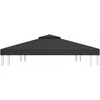 Pavėsinės uždangalas, 2 pakopų, juodas, 4x3m, 310 g/m²