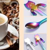 Pbiehsr šaukštelių rinkinys su katėmis, skirtas kavai, arbatai, nerūdijančio plieno, kabinami, dviejų skirtingų ilgių desertiniai šaukšteliai, skirti gėrimams maišyti, pieno kokteiliams, uogienei, 6 vnt. (daugiaspalvis-s)