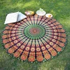 Peacock Mandala gobelenas, 182.9 cm aukso žalumo apvali staltiesė hipių sienų dekoracija trippy gobelenai bohemiška boho patalynė indiška rankų darbo gryna medvilnė