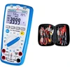 Peaktech 3690 - skaitmeninis 5-in-1 multimetras ir Peaktech P 8200 - matavimo priedų rinkinys skaitmeniniam multimetrui, elektronikos asortimentas su bandymo kabeliu, laboratoriniais laidais, bandymo laidais, krokodilo spaustukais