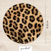 Pelės kilimėlis leopardų rašto, 22 cm skersmens, apvalus, gyvūnų raštas, kailis, pelės kilimėlis biurui, žaidimams, plastikinis, lengvai valomas, neslystantis, Dv810
