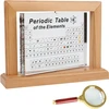 Periodinė elementų lentelė su tikrais elementais, 21 x 16 x 5,5 cm akrilo periodinė 83 elementų lentelė su 360° besisukančiu stovu, chemijos elementų studijų plakatas, periodinės lentelės ekranas, mokymo priemonė
