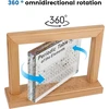 Periodinė elementų lentelė su tikrais elementais, 21 x 16 x 5,5 cm akrilo periodinė 83 elementų lentelė su 360° besisukančiu stovu, chemijos elementų studijų plakatas, periodinės lentelės ekranas, mokymo priemonė
