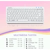 Perixx 407 W de, mini klaviatūra – Qwertz klaviatūra – Usb – Piano Baltas