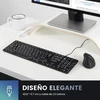 Perixx Periboard-331 pilno dydžio usb klaviatūra su apšvietimu ir laidu - žirkliniai klavišai type x - baltas apšvietimas - juoda - ispanų qwerty