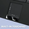 Perixx Periboard-425 laidinė mini Usb klaviatūra su jutikliniu kilimėliu, X tipo žirkliniai klavišai, baltas apšvietimas, 2 Usb šakotuvai, kompaktiška, Jav anglų kalba