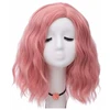 Perukas cosplay rožinė glam rock 40 cm anime bangos