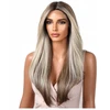 Perukas Luvu: Ilgi tiesūs plaukai, ombre blond/rudas, natūralus "lace front" efektas