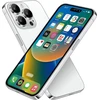 Perusha demonstracinis netikras žaislinis telefonas, metalinis mobiliojo telefono modelis neveikianti kopija 1:1 telefonas, skirtas phone 14 pro netikras žaislas, 14 per sidabro spalvos ekranas