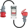 Pfloge® Cee adapteris, 32a į 16a adapteris su grandinės pertraukikliu 5 kontaktų 400v jungtis didelės srovės adapteris, Ip 44, Cee ilginamasis laidas 1 m