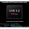 Pgytech Cfexpress Type A/sd/micro Sd kortelių skaitytuvas 10gbps Usb 3.2 Gen2, Cfexpress Type A/sd/tf kortelių laikiklis, aliuminio lydinys, suderinamas su kameromis/telefonais/dronais/veiksmo kameromis (juodas)