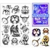 Ph Pandahall dvylikos zodiako ženklų skaidrūs antspaudai, žvaigždžių guminis antspaudas, skaidrus silikoninis antspaudas popieriaus gamybai, rankų darbo amatams, scrapbooking priedai, amatai, 21 x 14.8 cm
