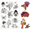 Ph pandahall oriental elementų silikoninis antspaudas kortelių gamybai skaidrus antspaudas kiniško stiliaus su moters motyvu guminis antspaudas nuotraukų scrapbooking'ui tapybos amatams