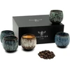 Pheniox Tibet Mini espresso puodelių rinkinys, 5 vnt., 100 ml, aukštos kokybės keramikos puodeliai, be rankenėlės, galima plauti indaplovėje, espresso, mocha, prieskonių puodeliai, dovana modernaus dizaino