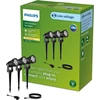 Philips Lauko žemos įtampos prožektoriai Caper, 3 vnt. rinkinys, 3 x 1,5 W, 24 V, 2700 Kelvinų, Ip67 atsparūs vandeniui, juodi