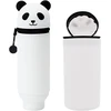 Pieštukinė su Panda motyvu, 2 viename minkštas silikoninis krepšys, menininko pieštukinė, kelioninė kosmetikos laikymo dėžutė, miela Panda mokyklai, namams, biuro reikmenims (balta Panda), balta, klasikinė