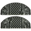 Pilkos spalvos pusapvalės pakopos kilimėliai laiptams 60x24+3cm