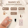 Pingaoculto šnipinėjimo ausinės testavimui, mini nano nematomos ausinės mobiliesiems telefonams su mikrofonu ir lipnia juostele, nematomos ausinės, belaidė ausinė (spy Ausinės Nano V3 + Vip Pro