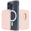 Pink Sinjimoru magnetinė piniginė mobiliajam telefonui, aukščiausios kokybės veganiškos odos telefono piniginė, skirta magsafe 3 kortelių laikikliui, suderinama su iphone 16 plus pro max 15 14 13 12 serijos. M-viica Rožinė Sand