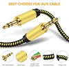 Pkdjfls Aux laidas 3.5 mm audio kabelis, jack kabelis ausinėms, namų/automobilio stereo sistemoms, išmaniesiems telefonams, Mp3 grotuvams ir daugiau - nailonas (5 m / 15 pėdų)