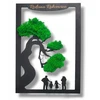 Plakatas 3d paveikslas su samanomis. Samanų kerpių bonsai paveikslas šeima personalizuota vestuvėms