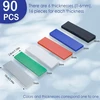 Plastikiniai tarpikliai 28 x 100 mm pakloto plokštės plastikinės 90 vienetų stiklinimo kaladėlės patvarios pakloto plokštės tarpikliai langų blokai (1-6 mm)