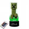 Platinet Lempa ant stiklo uv Creeper Minecraft animacinis filmas led + nuotolinio valdymo pultas 16 spalvų