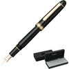 Platinum japoniškas plunksnakotis Century Gold Trim Juodas in Juodas C/juodas/ 0.54-0.64mm Handmade/14k Gold Nib/gift Box/fountain Pen #3776