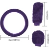 Plaušinio vairo dangtelio komplektas 3 vnt. (36-39 cm, violetinis)