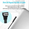 Plokščias Usb-c 90° kampu laidas, 30 cm, duomenų perdavimas