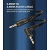 Pngknyocn stačiakampis 2.5mm audio aux kabelis, 90 laipsnių kampo 2.5mm trs kištukas į 2.5mm kištuką ausinių stereo audio adapterio kabelis (90 laipsnių į tiesų, 1.8m)