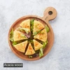 Point-virgule apvali akacijos medienos serviravimo lenta su rankena, hamburgerių lenta, 20 cm