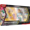 Pokémon - trading card game: premium collection enigmaras wampitz-ex (1 holografinė viso ekrano reklaminė kortelė, 6 papildomi paketai ir plastikinis stovas)