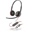 Poly Blackwire 3220 laidinės usb-c ausinės, triukšmą slopinantis mikrofonas, stereo dizainas, jungiasi prie pc/mac per usb-c arba usb-a, suderinamos su teams/zoom, soundguard technologija