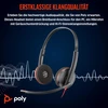 Poly Blackwire 3220 laidinės usb-c ausinės, triukšmą slopinantis mikrofonas, stereo dizainas, jungiasi prie pc/mac per usb-c arba usb-a, suderinamos su teams/zoom, soundguard technologija